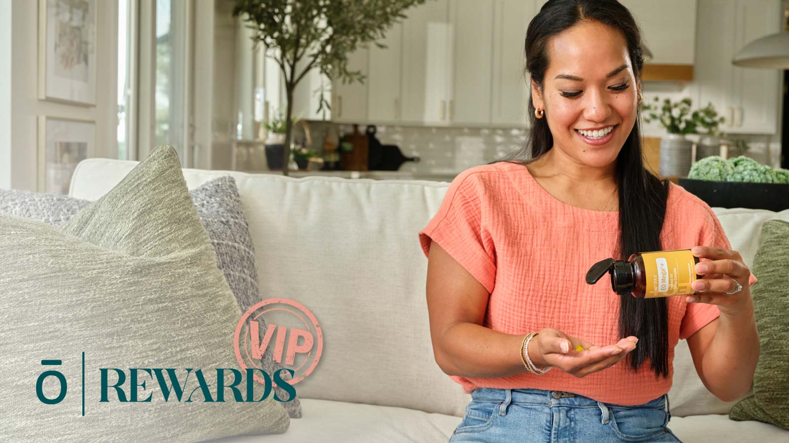 A woman taking EO Mega+