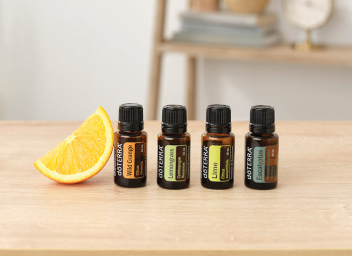 Wild Orange, Lemongrass, Lime, and Eucalyptus Essential Oils