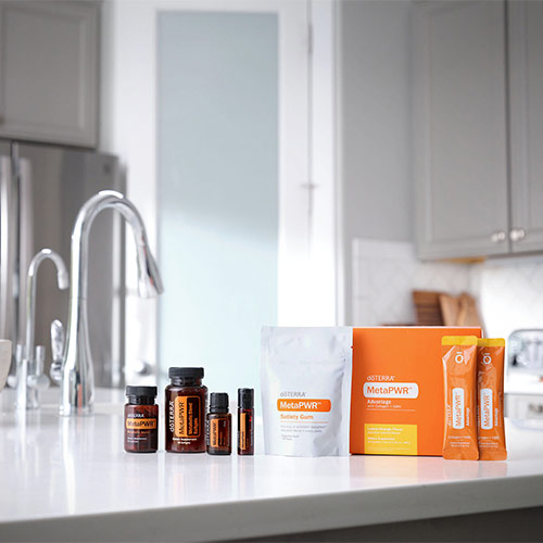 MetaPWR System Products on the kitchen countertop