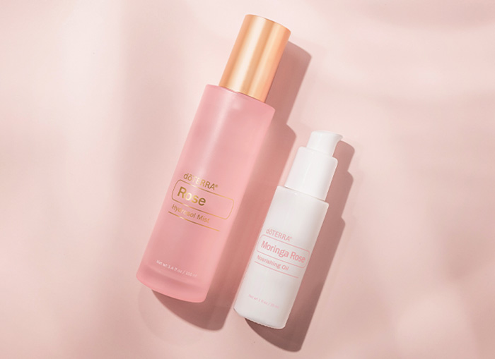 Rose hydrosol mist and moringa rose oil