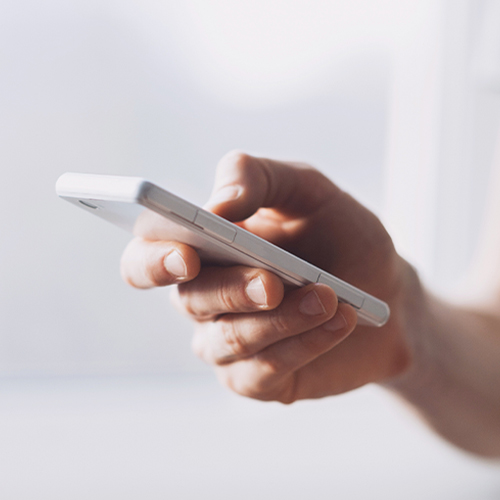 Hand holding a cellphone